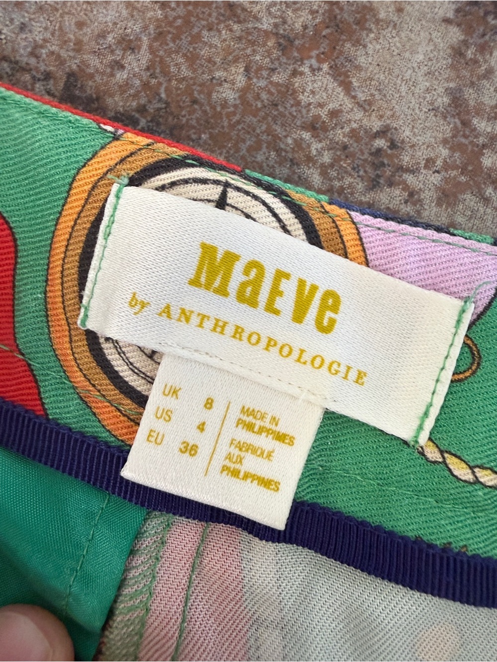 Anthropologie Green Nautical Flag Print Bermuda Shorts - Picture 6 of 9